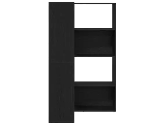 Spinta 2 Pcs Juodas Ąžuolas 85 X 85 X 140 Cm Apdirbta Mediena