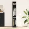 Garderoobikapp Riiuliga Must Tamm 30 X 50 X 200 Cm Tehispuit