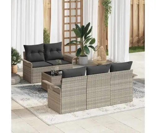 Diivanikomplekt Padjaga 6 Pcs Helehall Polürotang