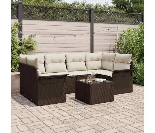 Aia Diivanikomplekt Padjaga 7 Pcs Pruun Polürotang