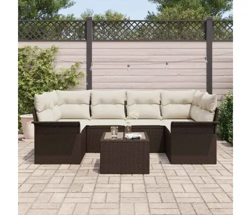 Aia Diivanikomplekt Padjaga 7 Pcs Pruun Polürotang