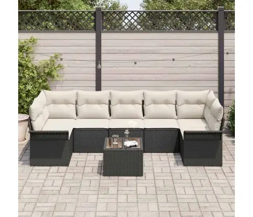 Aia Diivanikomplekt Padjaga 8 Pcs Must Polürotang