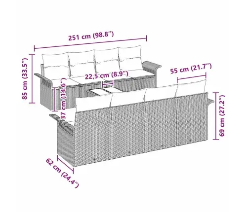 Sodo Sofų Rinkinys 9 Pcs Juoda Poli Ratanas Sodo Sofų Rinkinys 9 Pcs Juoda Poli Ratanas