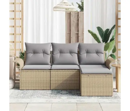 Diivanikomplekt Padjaga 4 Pcs Beež Polürotang