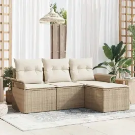 Aia Diivanikomplekt 4 Pcs Beež 55 X 55 X 37Cm Polürotang