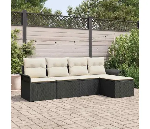 Õuesohva Padjaga 5 Pcs Must Polürotang