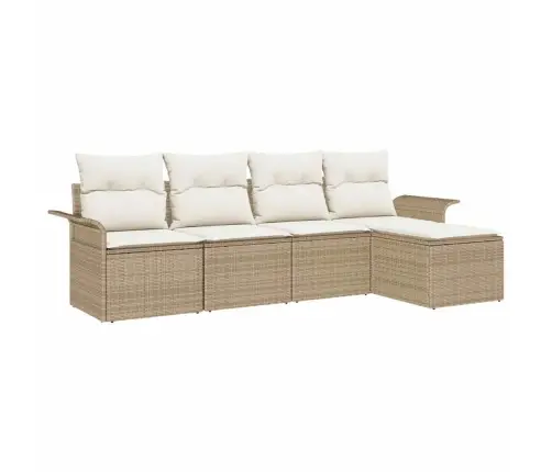 Õuesohva Padjaga 5 Pcs Beež Polürotang