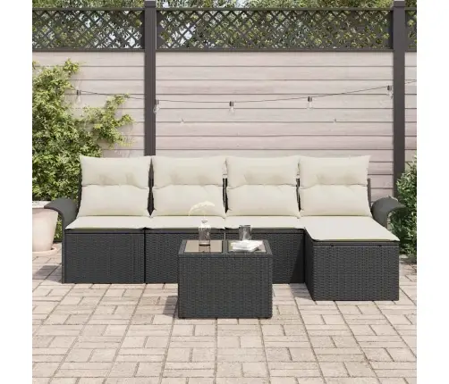 Aia Diivanikomplekt Padjaga 6 Pcs Must Polürooster