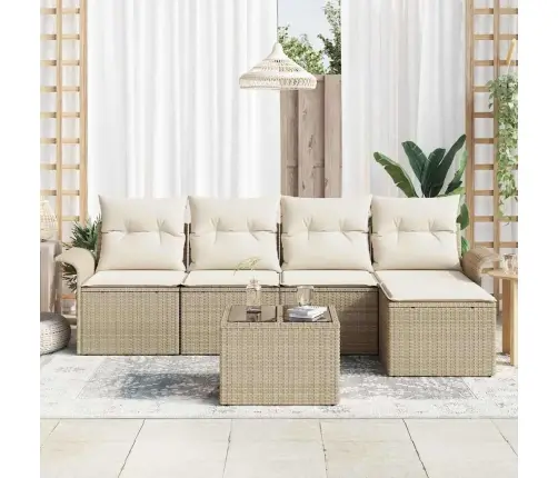 6 Gabalu Dārza Dīvānu Komplekts Ar Spilveniem Brūnā Poli Rotangpalma Vidaxl