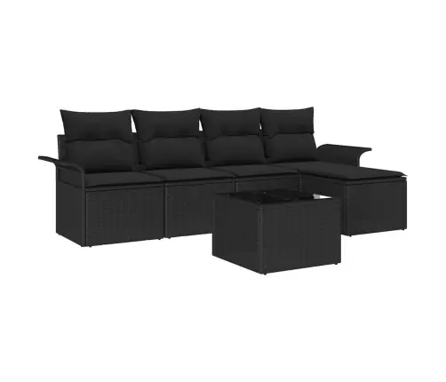 Õuesohva Padjaga 6 Pcs Must Polürotang