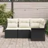 Aia Diivanikomplekt Padjaga 4 Pcs Must Polürooster
