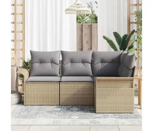 Aia Diivanikomplekt Padjaga 4 Pcs Beež Polürotang