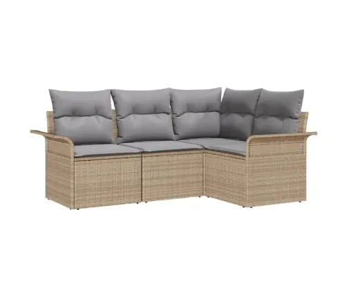 Aia Diivanikomplekt Padjaga 4 Pcs Beež Polürotang