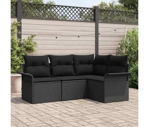 Aia Diivanikomplekt Padjaga 4 Pcs Must Polürooster Aia Diivanikomplekt Padjaga 4 Pcs Must Polürooster