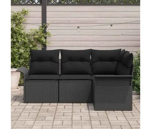 Aia Diivanikomplekt Padjaga 4 Pcs Must Polürooster Aia Diivanikomplekt Padjaga 4 Pcs Must Polürooster