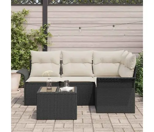 4 Gabalu Dārza Dīvānu Komplekts Ar Spilveniem Brūnā Polirotangā Vidaxl