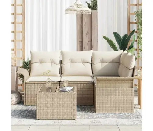 5 Gabalu Dārza Dīvānu Komplekts Ar Spilventiņiem Brūns Poli Rotangpalma Vidaxl