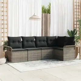 Dārza Dīvānu Komplekts Ar Spilvenu 5 Pcs 242.5 X 132.5 X 85 Cm Vidaxl