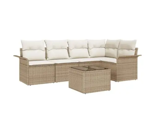 6 Daļu Dārza Dīvānu Komplekts Ar Spilveniem Brūnā Poliratanā Vidaxl