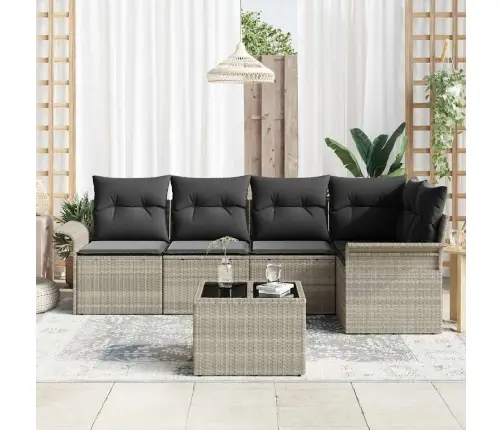 Dārza Dīvāna Komplekts 6 Pcs Pelēka 55 X 55 X 37 Cm Vidaxl