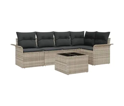 Dārza Dīvāna Komplekts 6 Pcs Pelēka 55 X 55 X 37 Cm Vidaxl