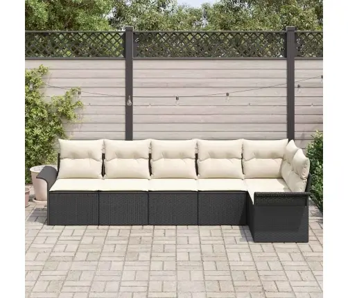 Aia Diivanikomplekt Padjaga 6 Pcs Must Polürotang