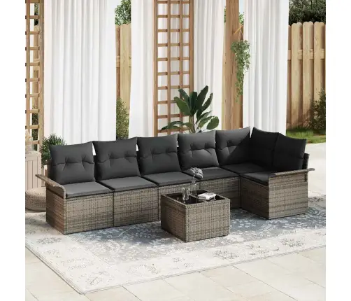 6 Gabalu Dārza Dīvānu Komplekts Ar Spilveniem, Melnā Poliratanā Vidaxl