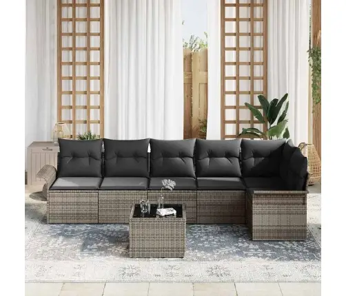 6 Gabalu Dārza Dīvānu Komplekts Ar Spilveniem, Melnā Poliratanā Vidaxl