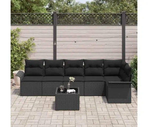 Aia Diivanikomplekt Padjaga 7 Pcs Must Polürotang