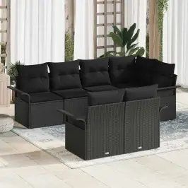 Aia Diivanikomplekt Padjaga 7 Pcs Must Polürooster