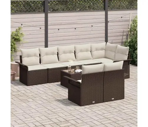 8 Gabalu Dārza Dīvānu Komplekts Ar Spilveniem Pelēkā Polyratanga Vidaxl