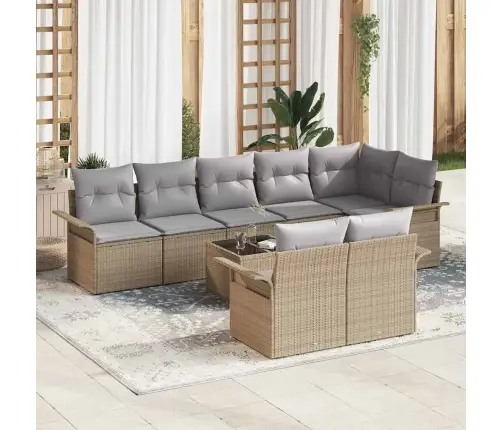 9 Daļu Dārza Dīvānu Komplekts Ar Spilveniem Melnā Poli Rotangpalma Vidaxl