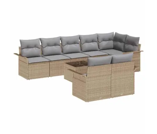 9 Daļu Dārza Dīvānu Komplekts Ar Spilveniem Melnā Poli Rotangpalma Vidaxl