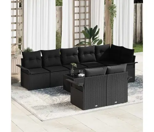 9 Daļīgais Dārza Dīvānu Komplekts Ar Spilveniem, Bēša Polietilēna Rotangpalma Vidaxl