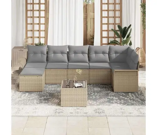 8 Daļu Dārza Dīvānu Komplekts Ar Spilveniem Melnā Poli Rattanā Vidaxl