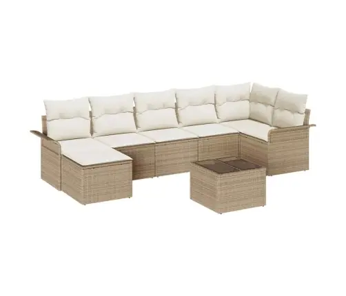 8 Daļu Dārza Dīvānu Komplekts Ar Spilveniem, Brūns Poli Rotangpalma Vidaxl