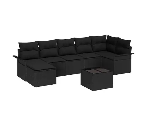 8 Daļu Dārza Dīvānu Komplekts Ar Spilveniem Bežs Poli Rotangpalma Vidaxl