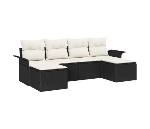 Aia Diivanikomplekt Padjaga 6 Pcs Must Polürotang