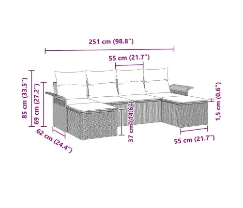 Aia Diivanikomplekt Padjaga 6 Pcs Pruun Polürooster