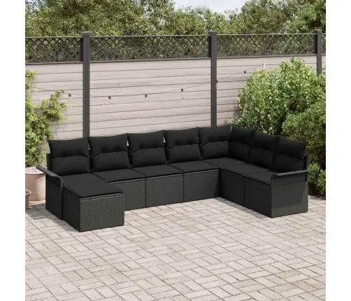 Aia Diivanikomplekt Padjaga 8 Pcs Must Polürotang