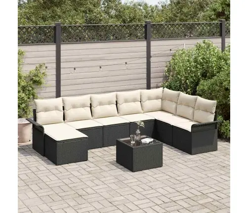 Aia Diivanikomplekt Padjaga 9 Pcs Must Polürooster