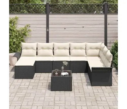 Aia Diivanikomplekt Padjaga 9 Pcs Must Polürooster