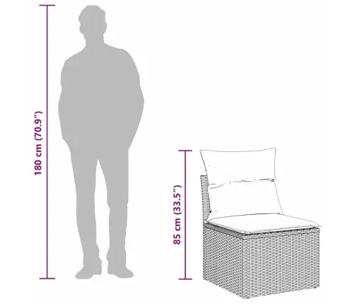 Aia Diivanikomplekt Padjaga 6 Pcs Hall Polürotang