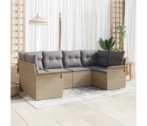 Aia Diivanikomplekt Padjaga 6 Pcs Beež Polürotang