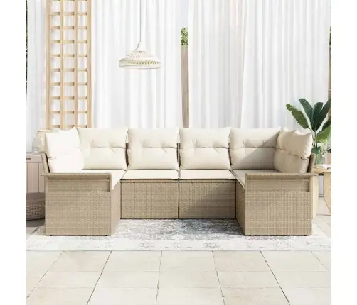 6 Daļīgs Dārza Dīvānu Komplekts Ar Spilveniem Bēšā Polija Rotangpalma Vidaxl 6 Daļīgs Dārza Dīvānu Komplekts Ar Spilveniem Bēšā Polija Rotangpalma Vidaxl