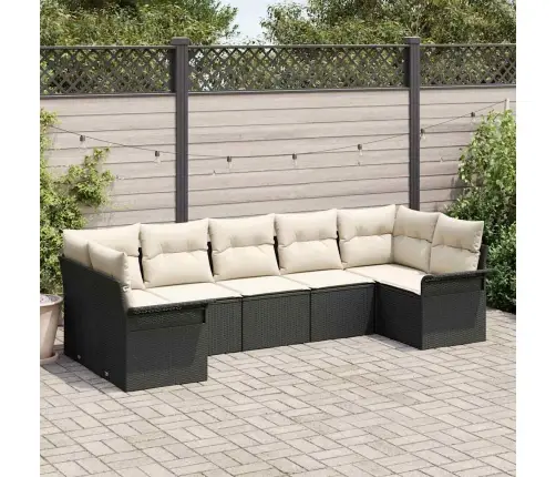 Aia Diivanikomplekt Padjaga 7 Pcs Must Polürotang