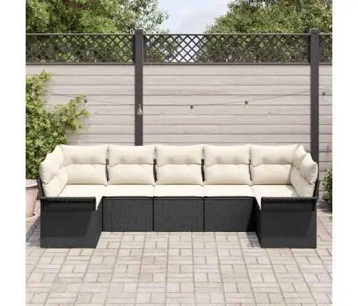 Aia Diivanikomplekt Padjaga 7 Pcs Must Polürotang