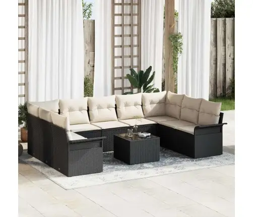 9 Gabalu Dārza Dīvānu Komplekts Ar Spilveniem Brūnā Poli Rotangpalma Vidaxl