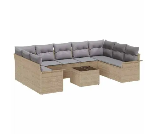 10 Gabalu Dārza Dīvānu Komplekts Ar Spilveniem Melnajā Polietilēna Rotangpalma Vidaxl