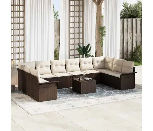 Aia Diivanikomplekt Padjaga 11 Pcs Pruun Polürooster